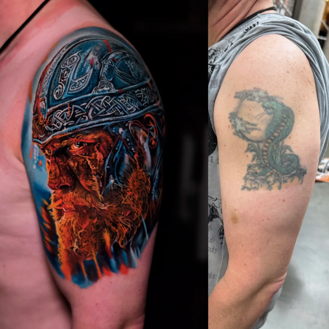 Extreme cover-up tattoo result 4 by Alex666cold — before and after transformation
