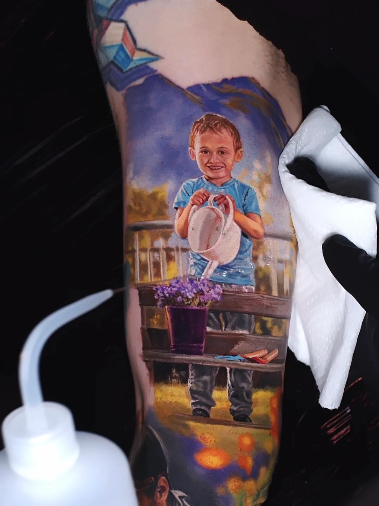 Color realism sleeve tattoo by Alex666cold